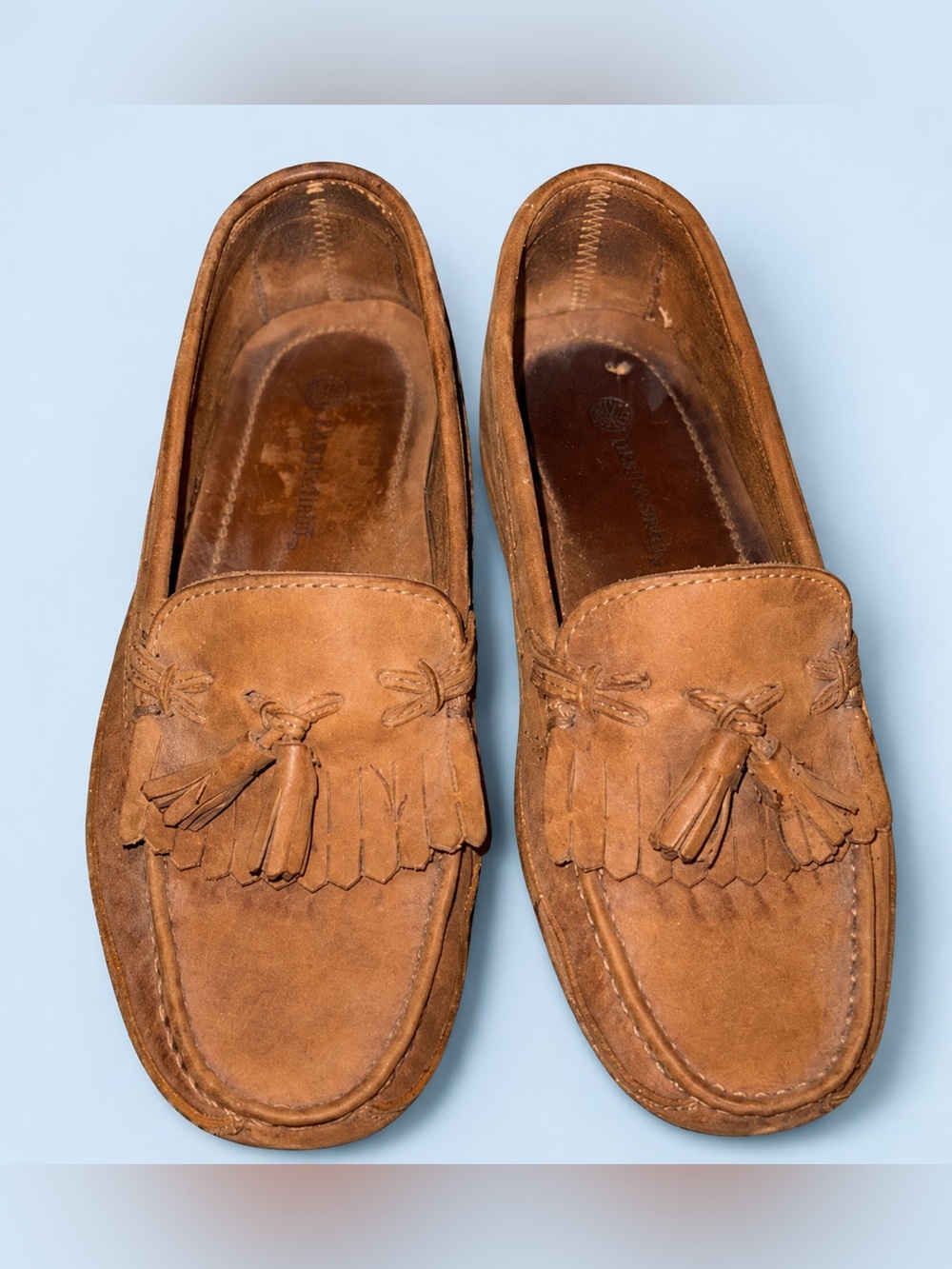 Earth Shoe Manning Men’s Brown Leather Tassel Loafers Size 8D